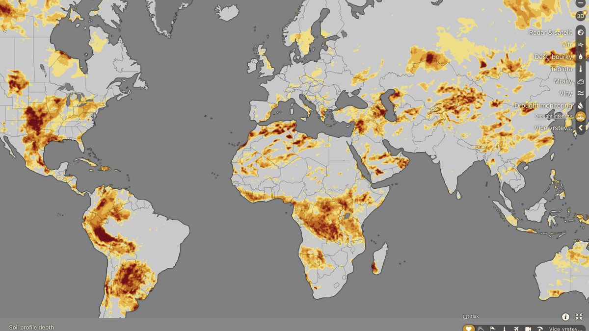 Zobrazit sucho všude na světě i na 10 dní dopředu lze v nové české mapě